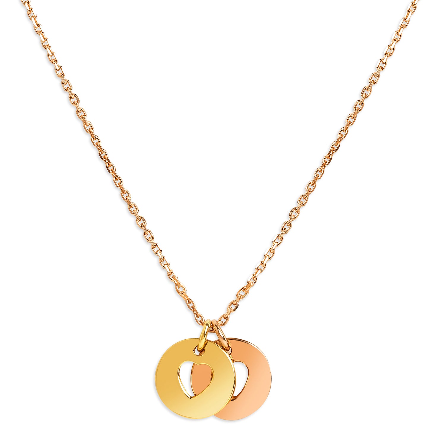 Dual Mixed Gold Captured Love Pendant