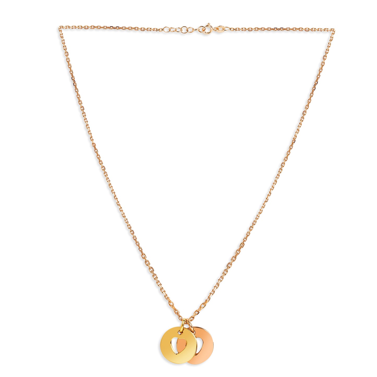 Dual Mixed Gold Captured Love Pendant