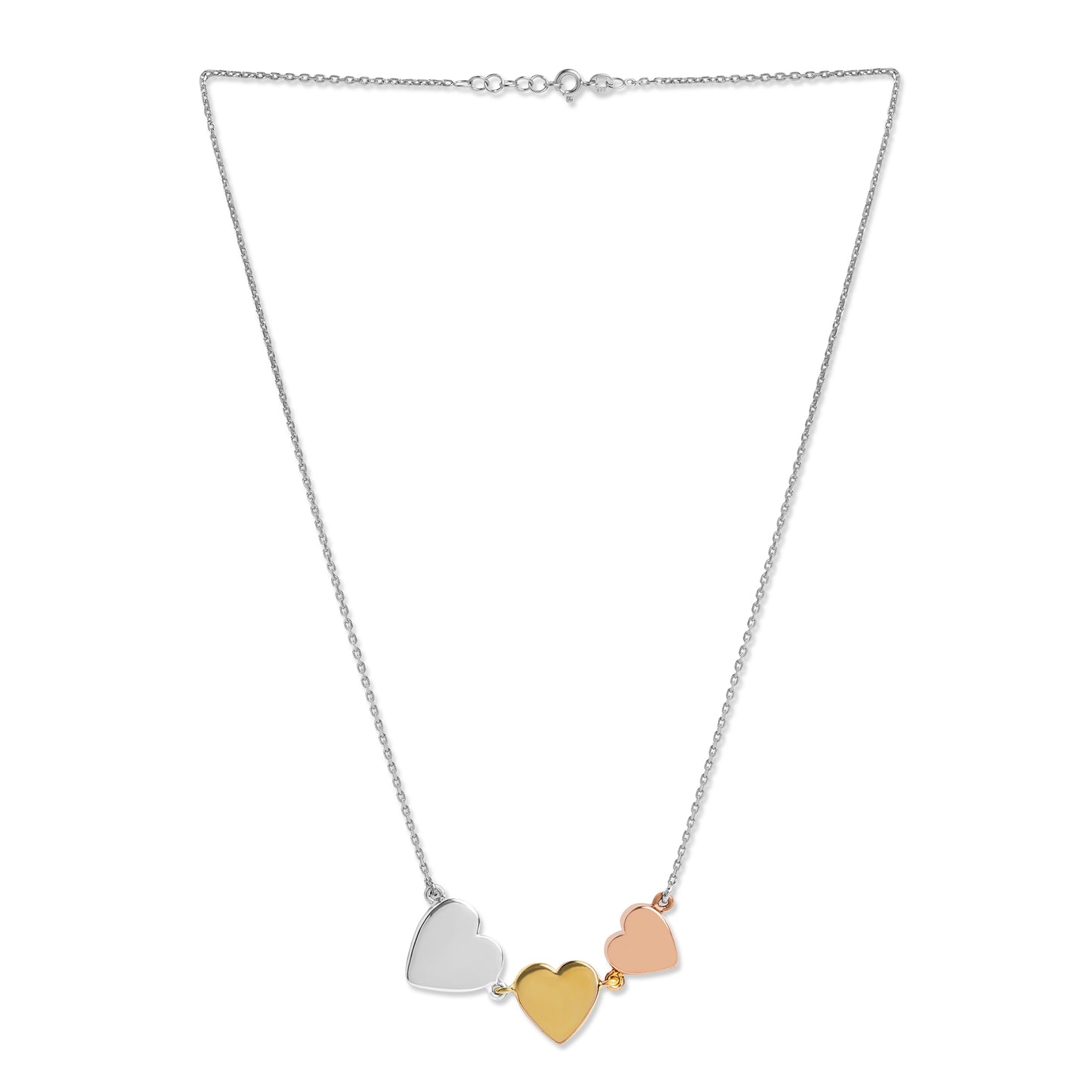 Personalized Triple Mixed Metal Serenade Heart Pendant