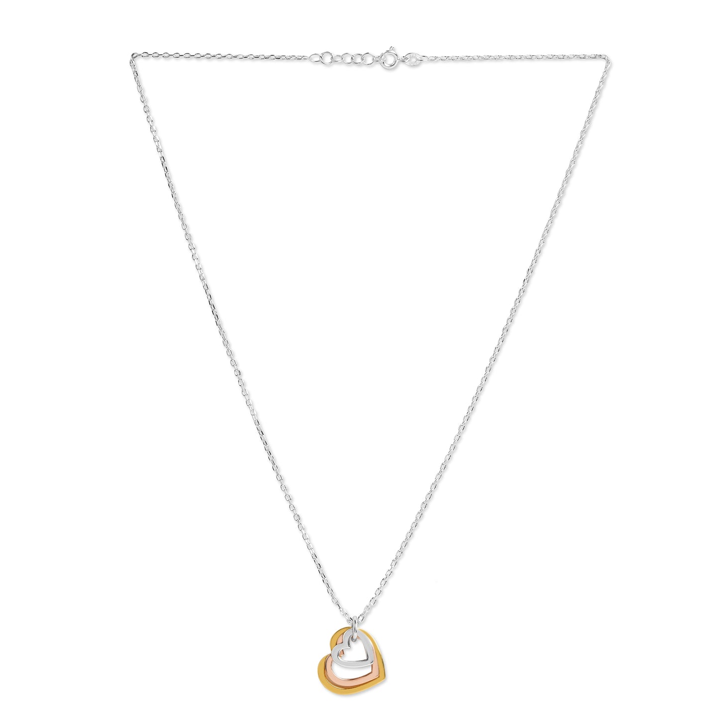 Love in Bloom Triple Heart Ring Pendant - Mixed Metal