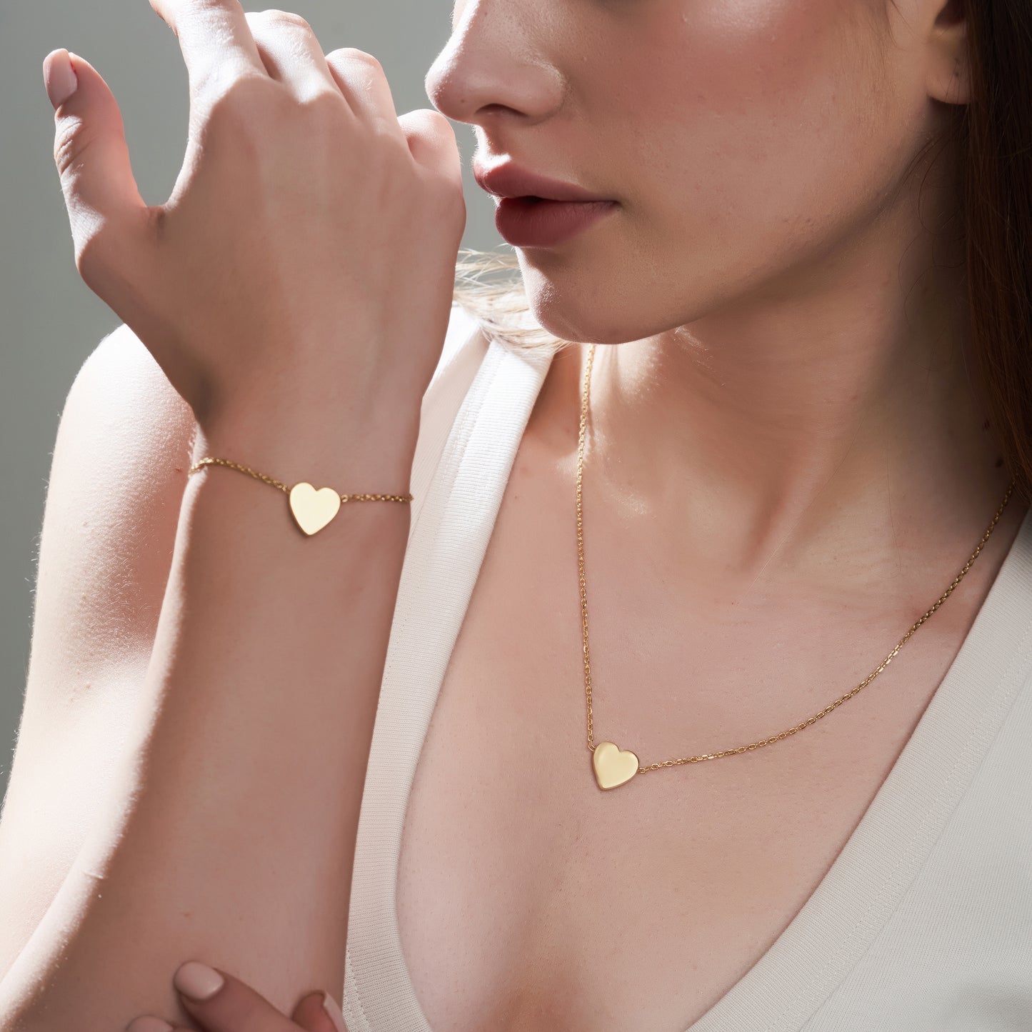 Personalized Eternal Initial Heart Pendant & Bracelet Set