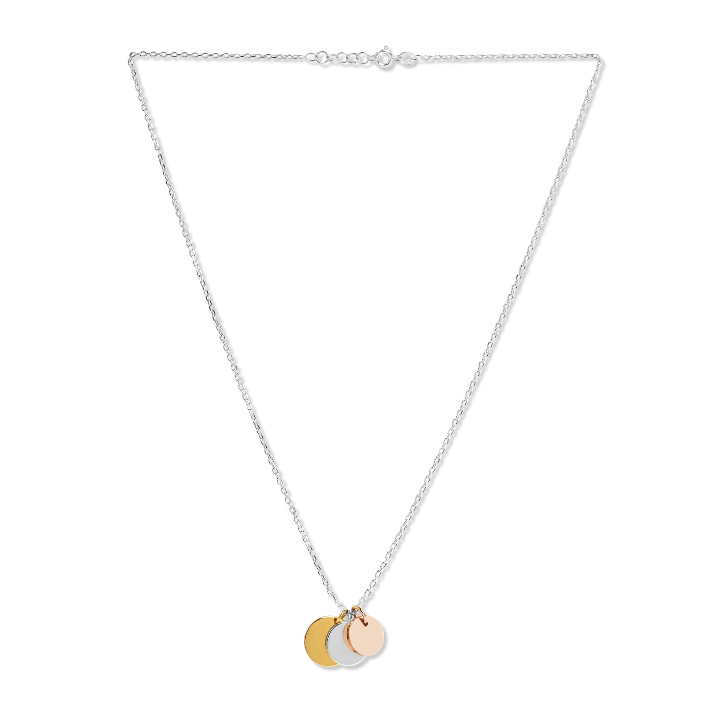 Mixed Metal Triple Name Pendant