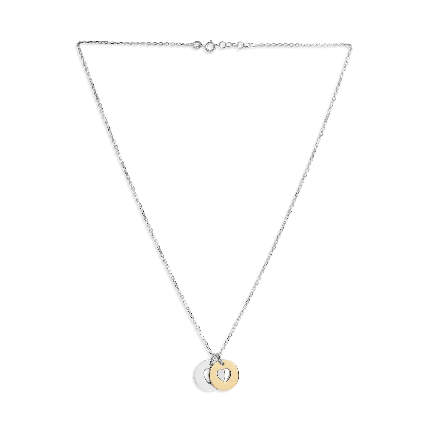 Dual Mixed Metal Captured Love Pendant
