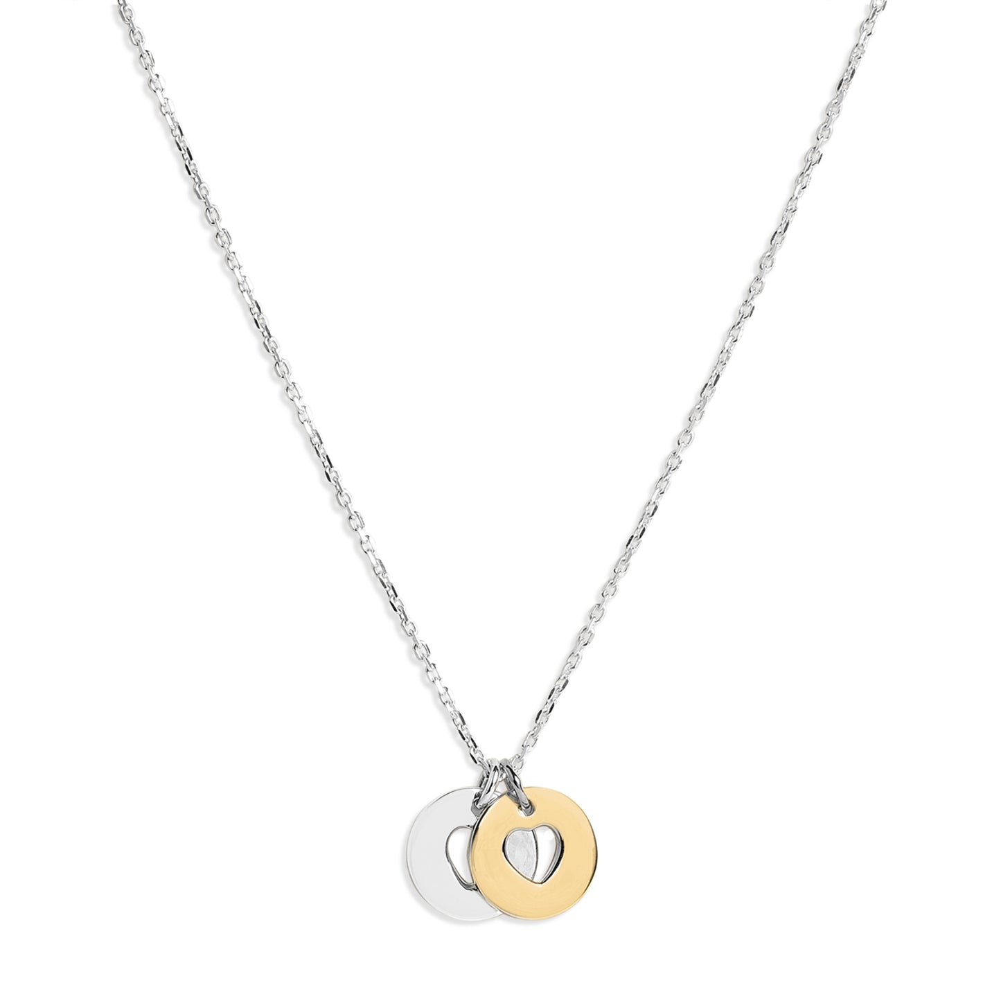 Dual Mixed Metal Captured Love Pendant