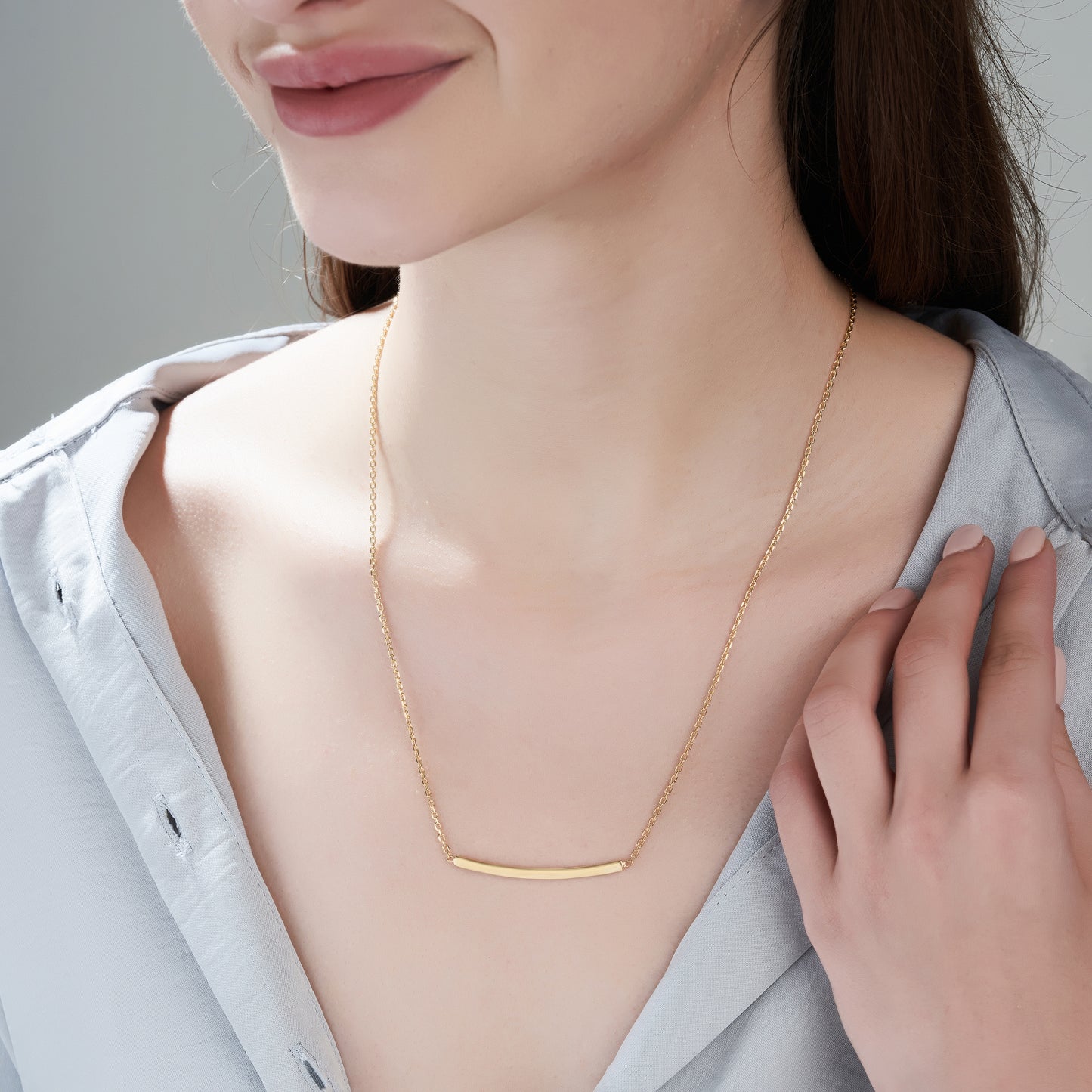 Personalized Curved Bar Pendant & Bracelet Set