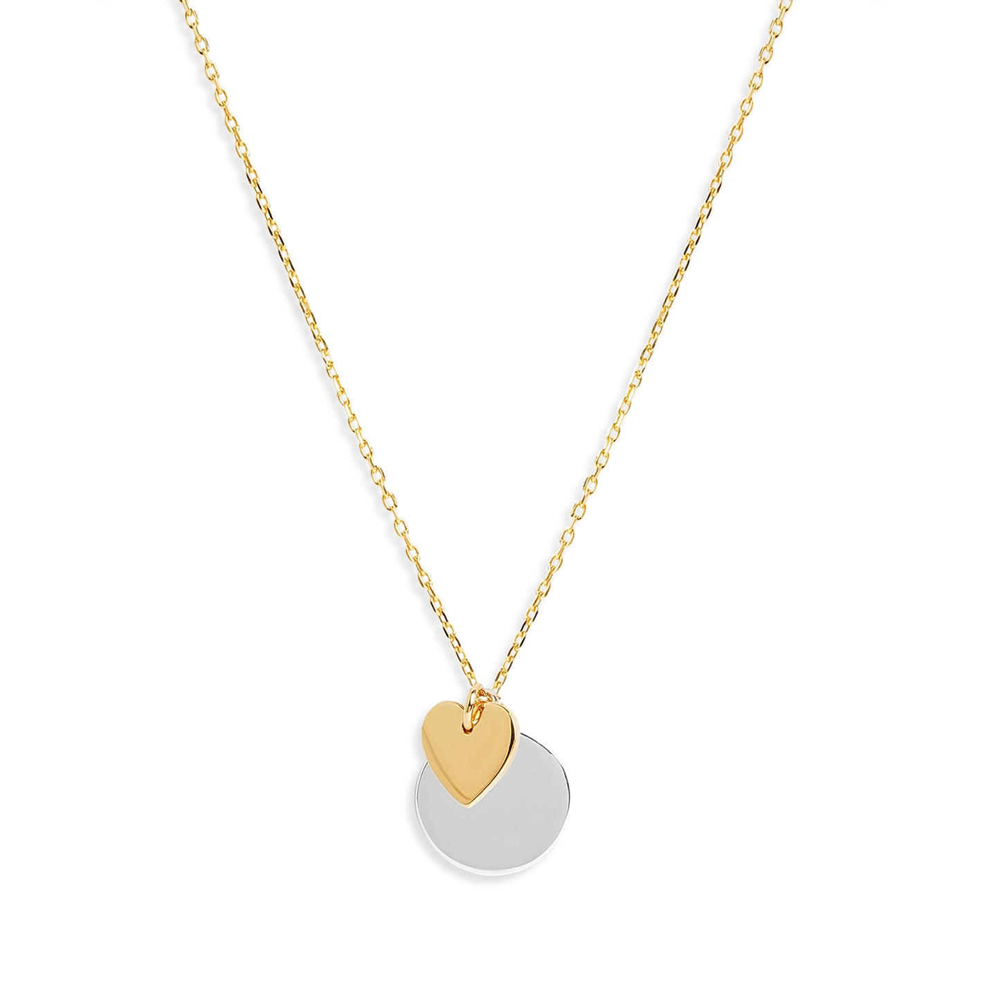 Personalized Mixed metal Eternal Pendant w Heart charm