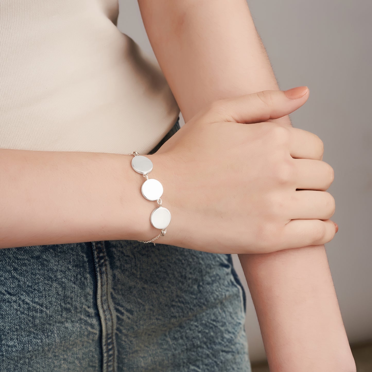Personalized Eternal Triple Initial Circle Bracelet