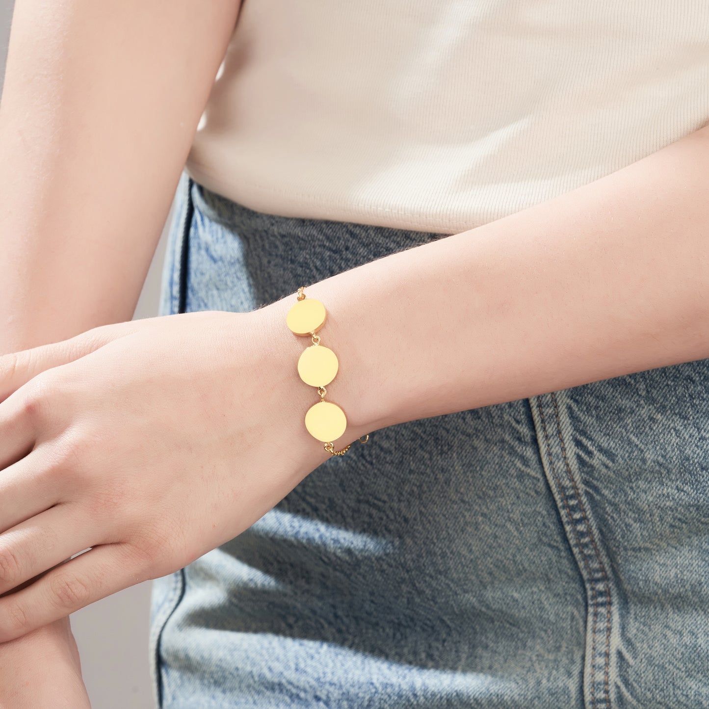Personalized Eternal Triple Initial Circle Bracelet
