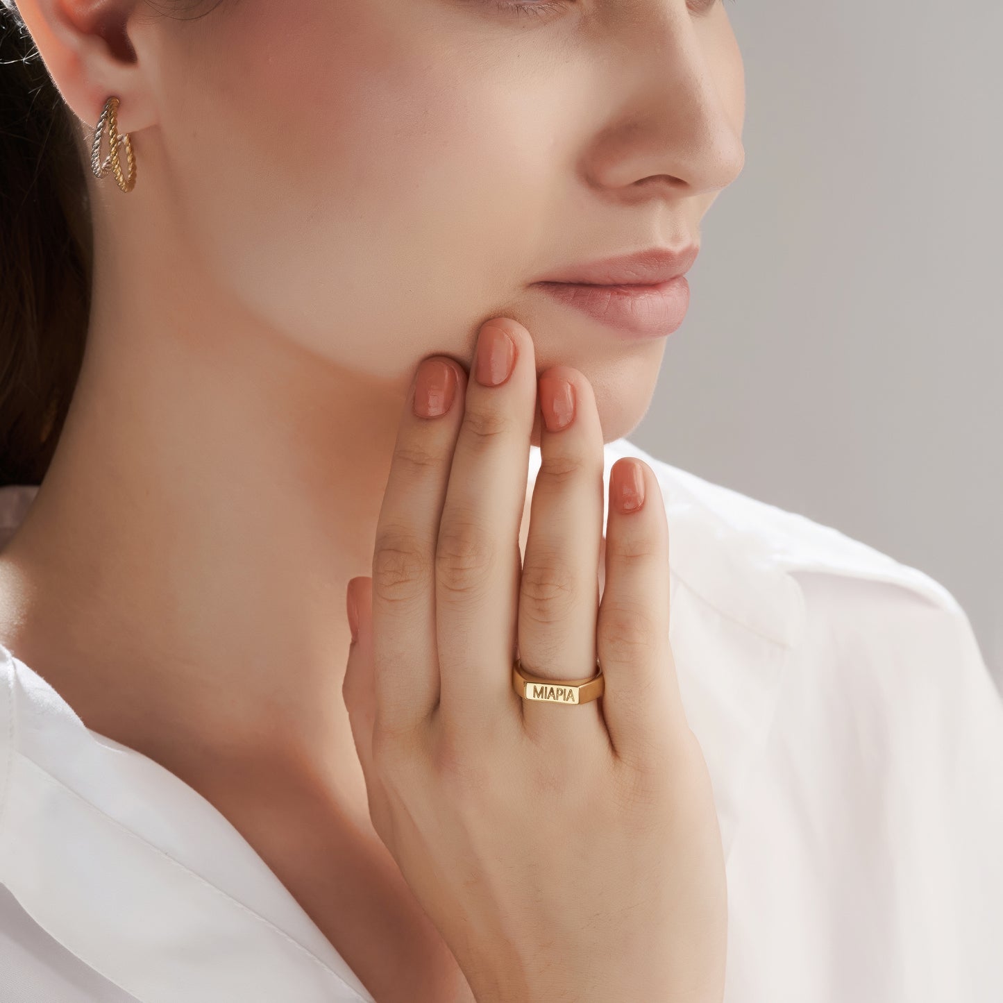 Gold Plate Classic Engravable Ring