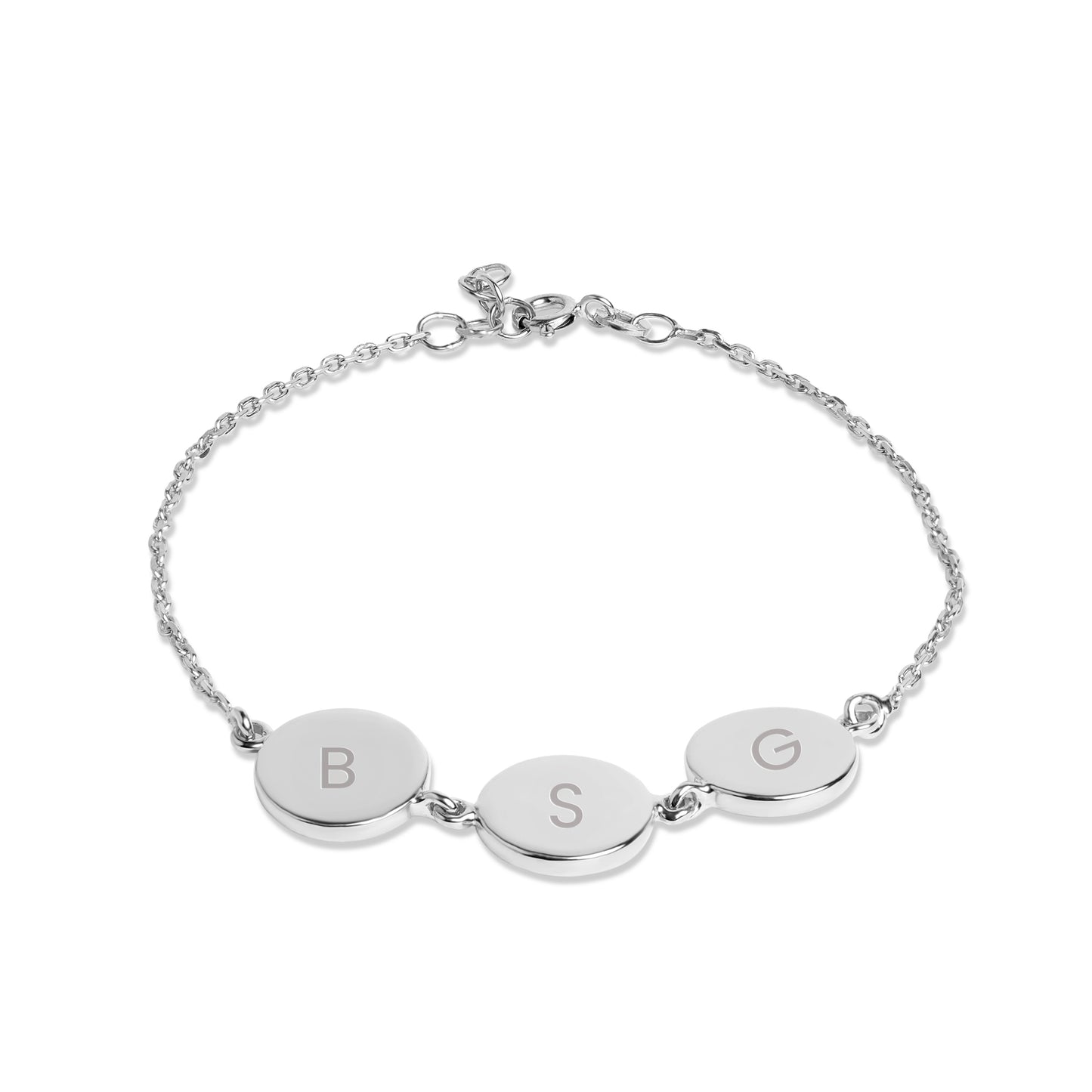 Personalized Eternal Triple Initial Circle Bracelet