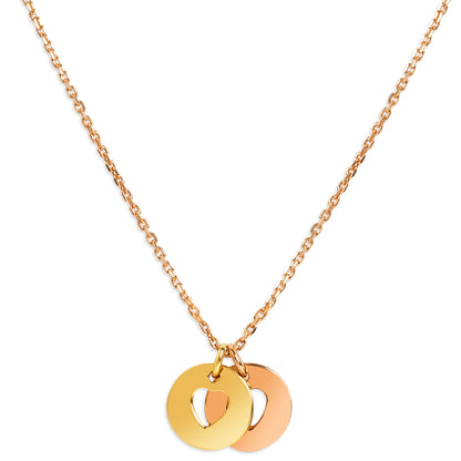 Dual Mixed Gold Captured Love Pendant