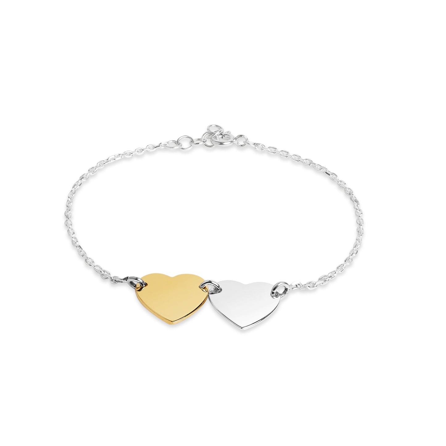 Personalized Eternal Name Silver & Gold Heart Bracelet