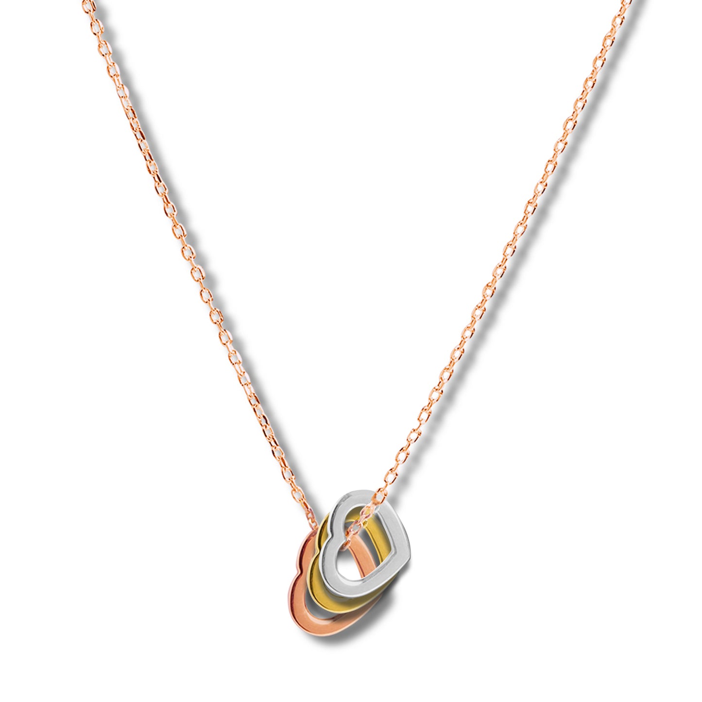 Triple Heart of Purity Pendant - Mixed Metal