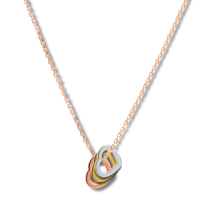Triple Heart of Purity Pendant - Mixed Metal