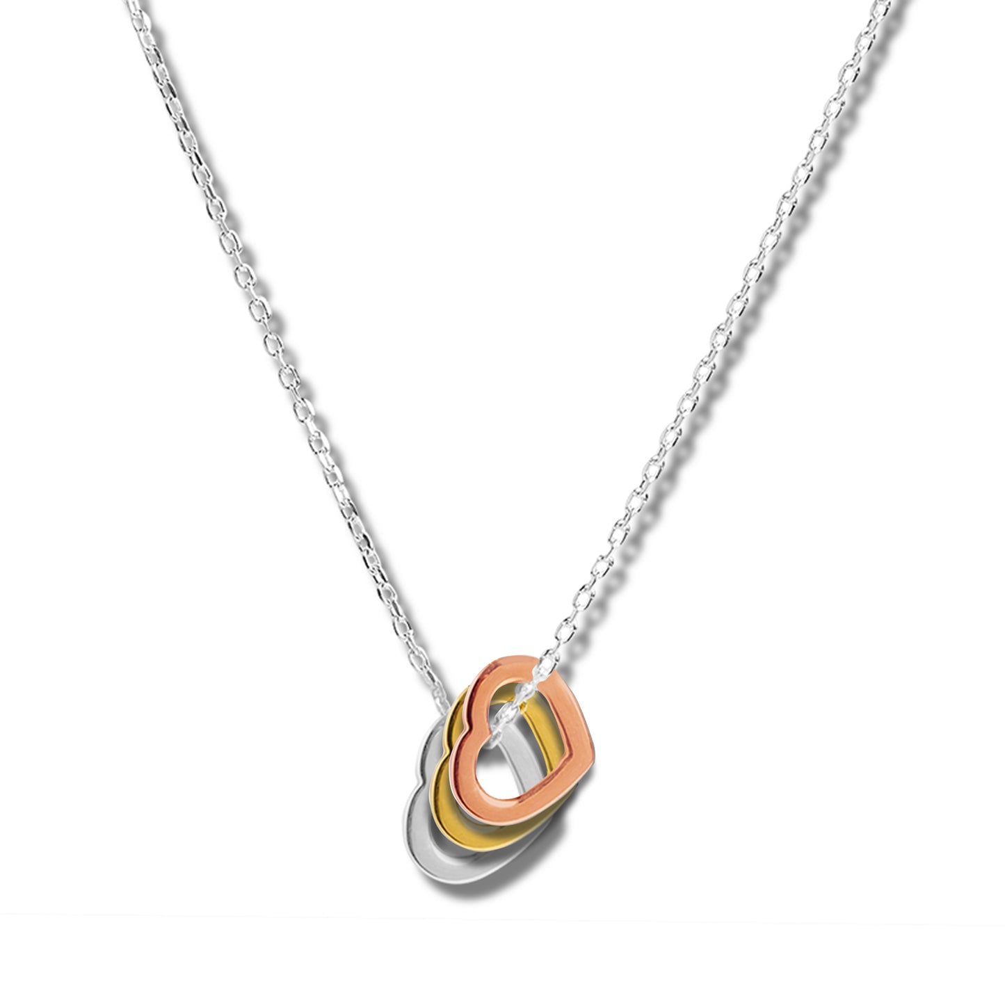 Triple Heart of Purity Pendant - Mixed Metal