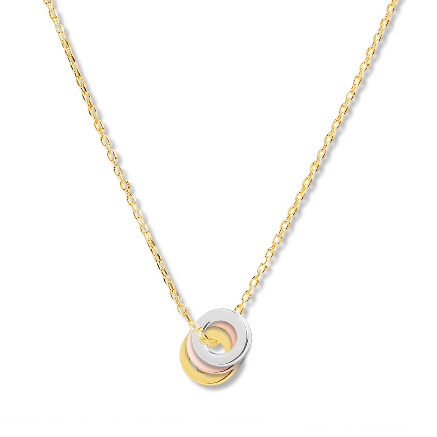 Triple Ring of Peace Mixed Metal Pendant
