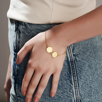 Personalized Eternal Dual Initial Circle Bracelet