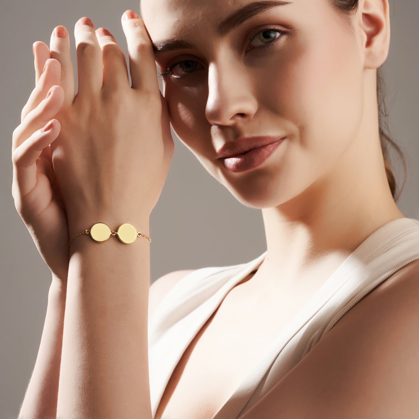 Personalized Eternal Dual Initial Circle Bracelet