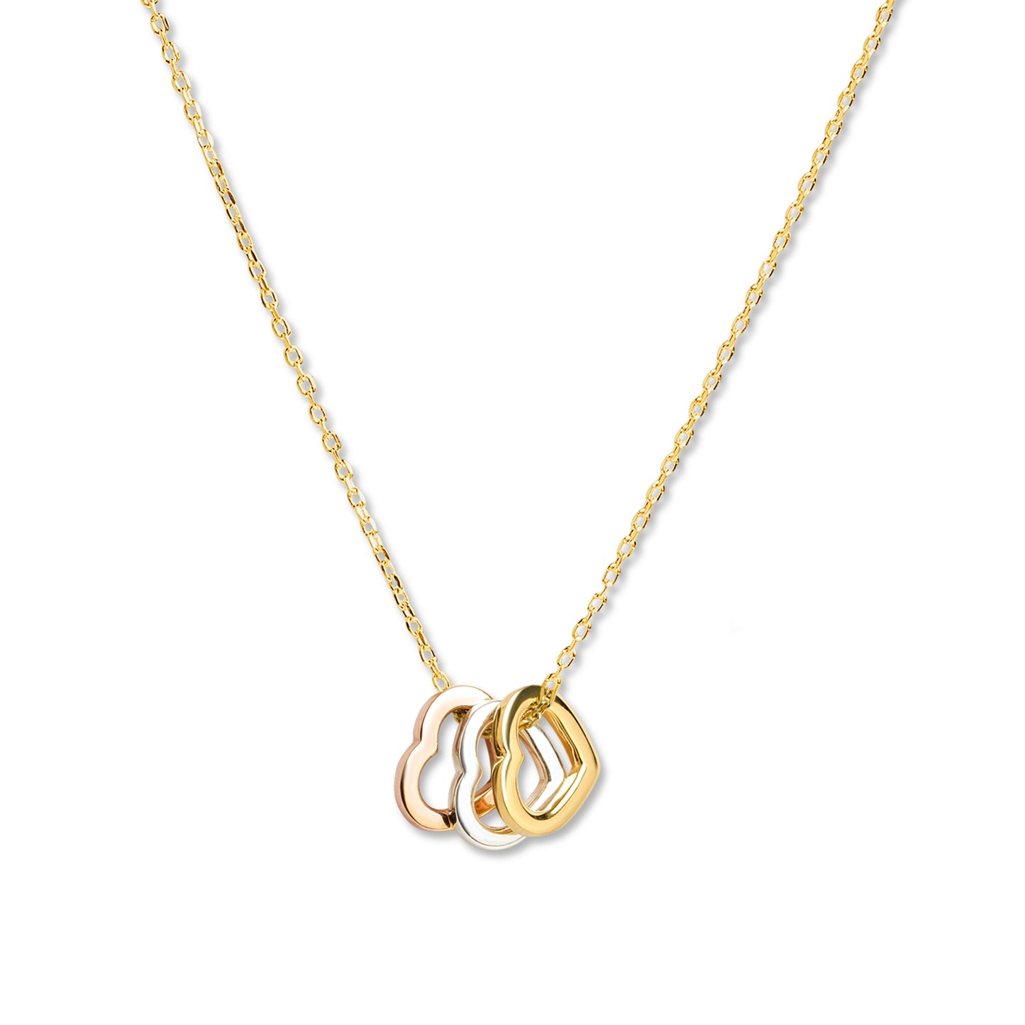 Triple Heart of Purity Pendant - Mixed Metal