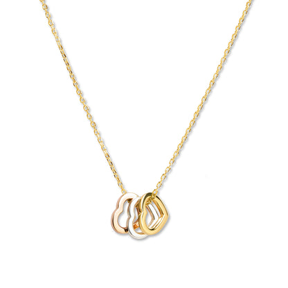 Triple Heart of Purity Pendant - Mixed Metal