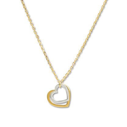 Love in Bloom Dual Mixed Metal Heart Ring Pendant