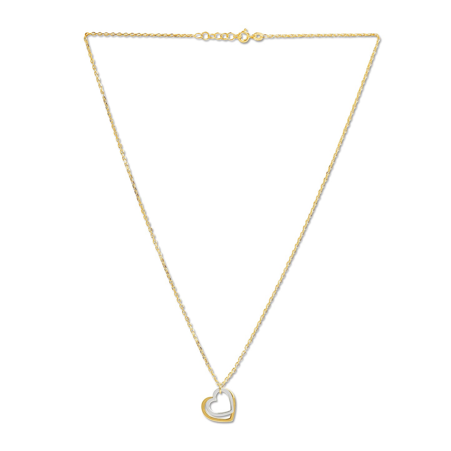 Love in Bloom Dual Mixed Metal Heart Ring Pendant