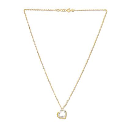 Love in Bloom Dual Mixed Metal Heart Ring Pendant