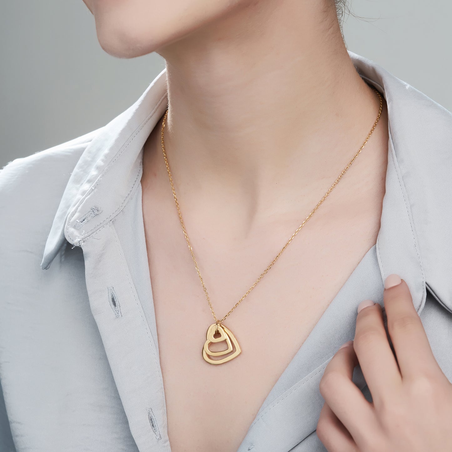 Love in Bloom Triple Heart Ring Pendant