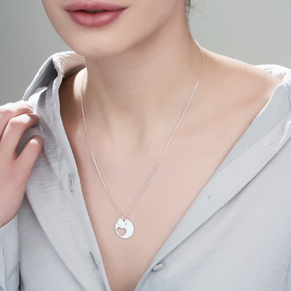 Personalized Couples' Heart Puzzle Pendant