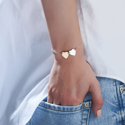 Personalized Eternal Name Silver & Gold Heart Bracelet