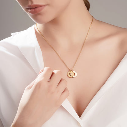 Dual Mixed Gold Captured Love Pendant