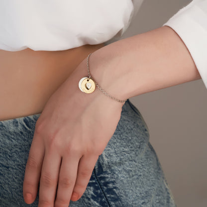 Personalized Mixed Metal Captured Eternal Love Bracelet