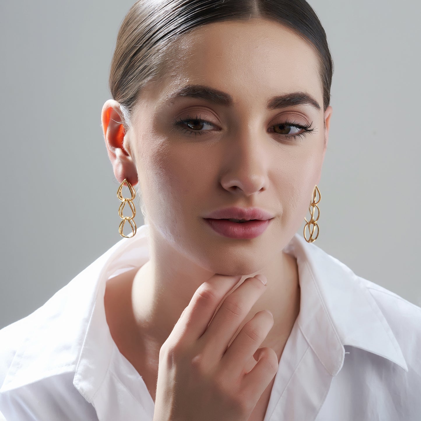 Sterling and Gold Plate Links of Love Earrings