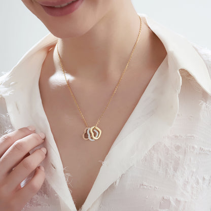 Triple Heart of Purity Pendant - Mixed Metal