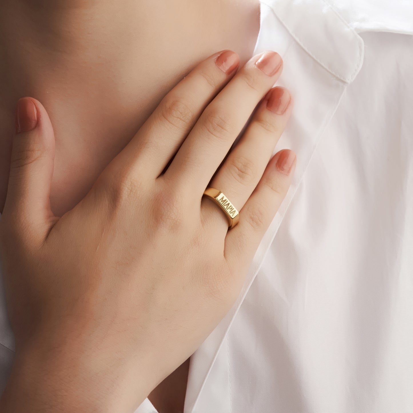 Gold Plate Classic Engravable Ring