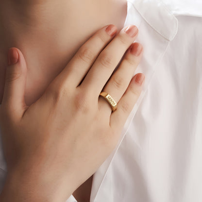 Gold Plate Classic Engravable Ring