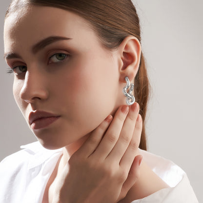 Silver Curves of Life Earings