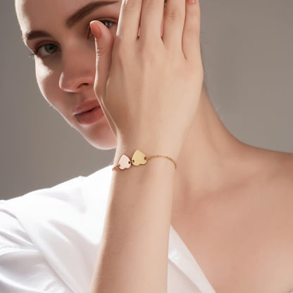 Personalized Eternal Name Rose Gold & Gold Heart Bracelet
