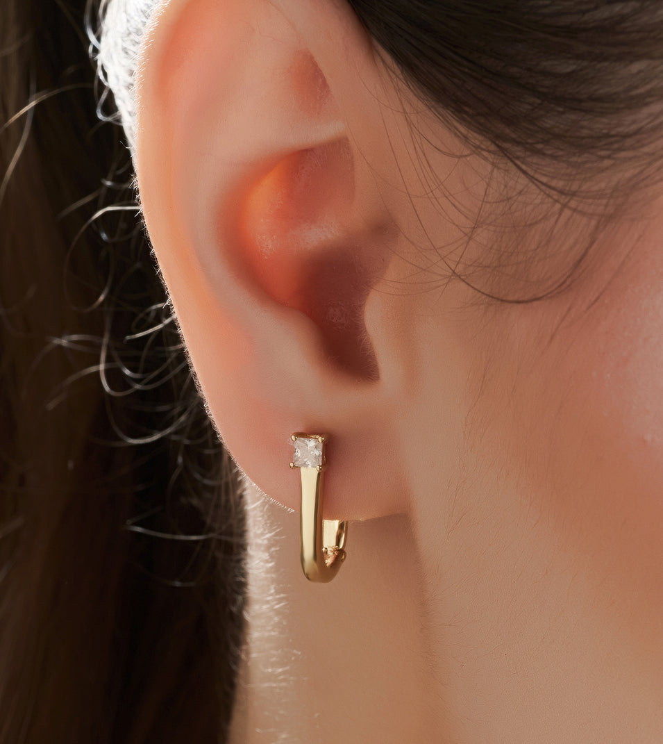 Silver Diamond of Love Earrings