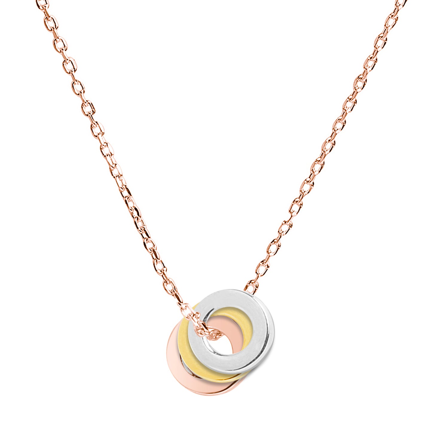 Triple Ring of Peace Mixed Metal Pendant