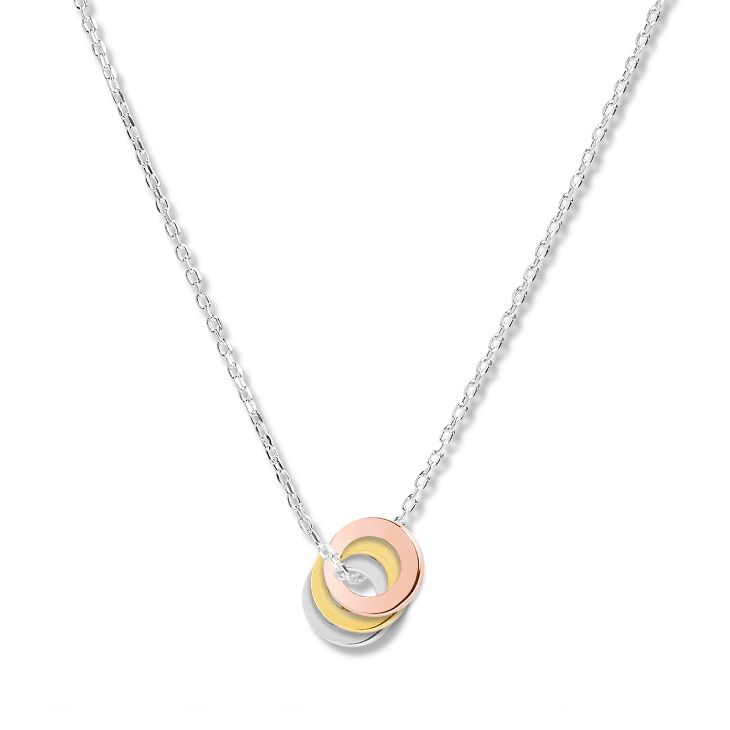 Triple Ring of Peace Mixed Metal Pendant