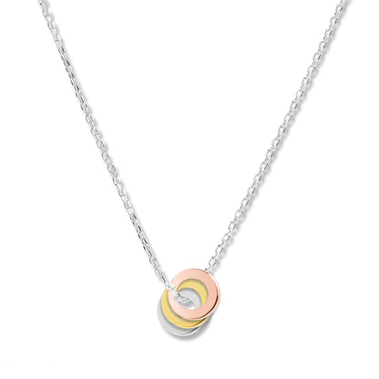 Triple Ring of Peace Mixed Metal Pendant