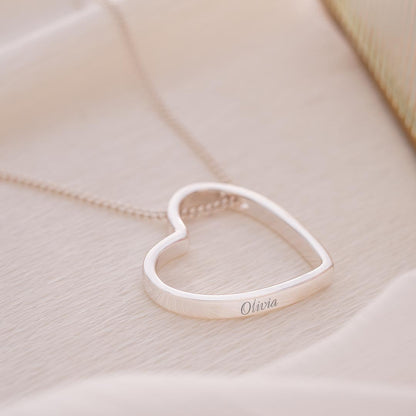 Personalized Open Heart Pendant